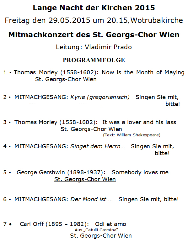 Mitmachkonzert Ankündigung